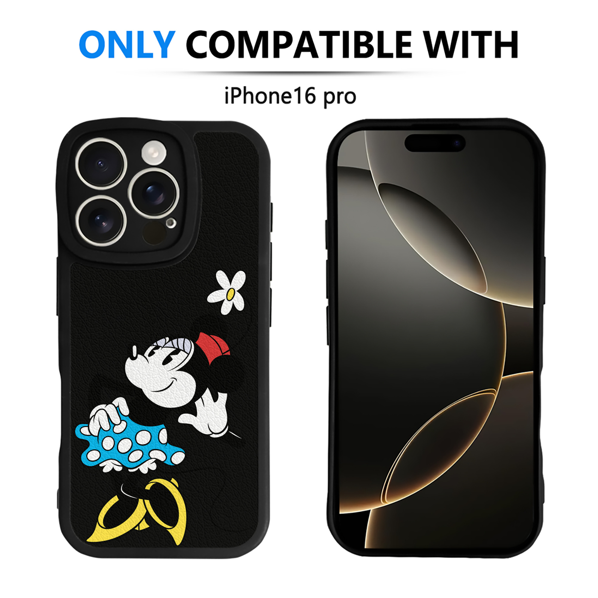 （画像用） ミッキーマウス Mickey Mouse 【iPhone 16シリーズ対応】シリコンスマホケース（レザー調） 材質：シリコン